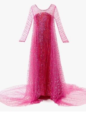 Girls' Pink Sparkle Princess Costume Dress with train